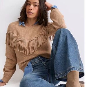 Super soft Carmel Fringe Sweater NWT